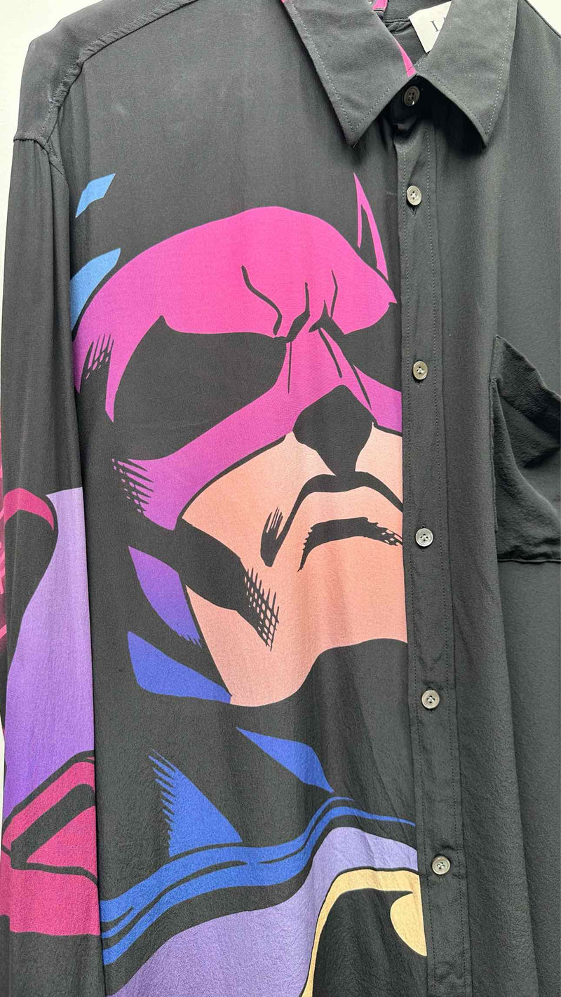 Lanvin X DC Comics Printed Docking Silk Shirt