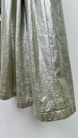 Comme Des Garcons Faux-Leather Pleated Wide Skirt