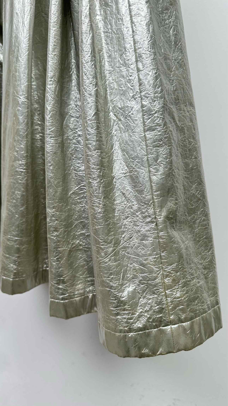 Comme Des Garcons Faux-Leather Pleated Wide Skirt