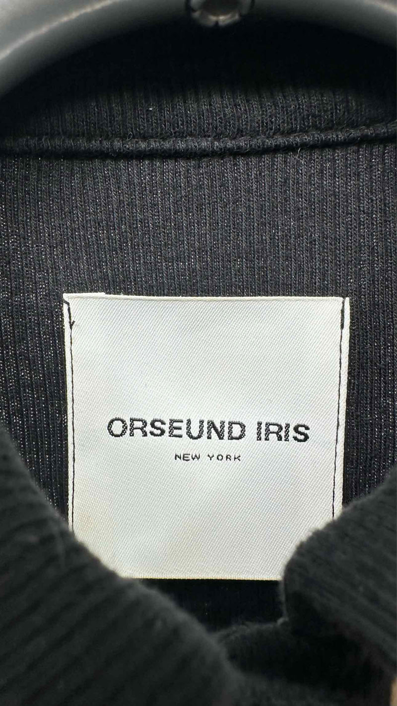 Orseund Iris S/S Front-leather Knit Top