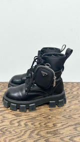 PRADA Monolith Brushed Leather Boots