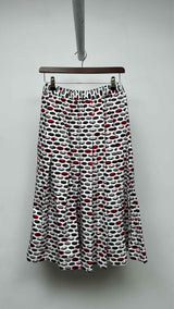 Black Comme Des Garçons Printed Pleated Easy Skirt