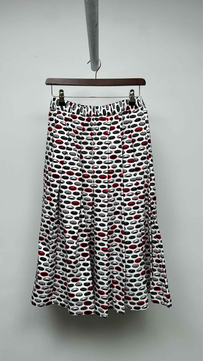 Black Comme Des Garçons Printed Pleated Easy Skirt