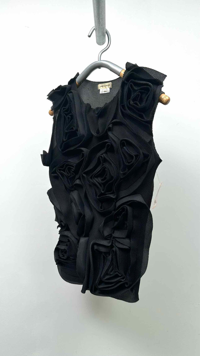 Comme Des Garcons N/S Mesh-Rose Side-Zip Top