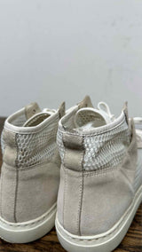 Chanel CC Logo Suede Mesh High-Top Sneakers