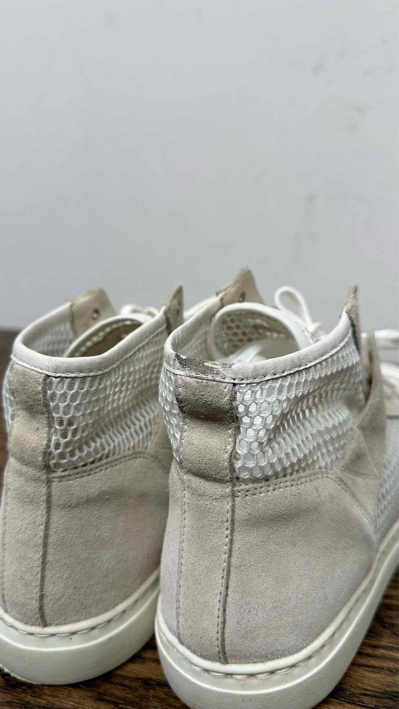 Chanel CC Logo Suede Mesh High-Top Sneakers
