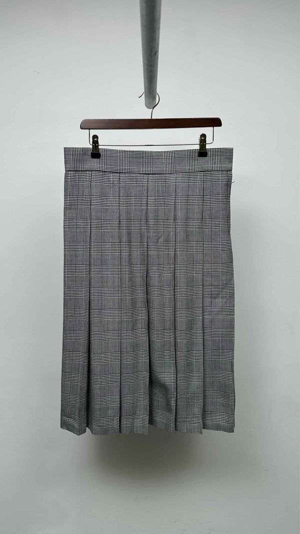 Comme des Garcons Black Houndstooth Pleated Long Skirt
