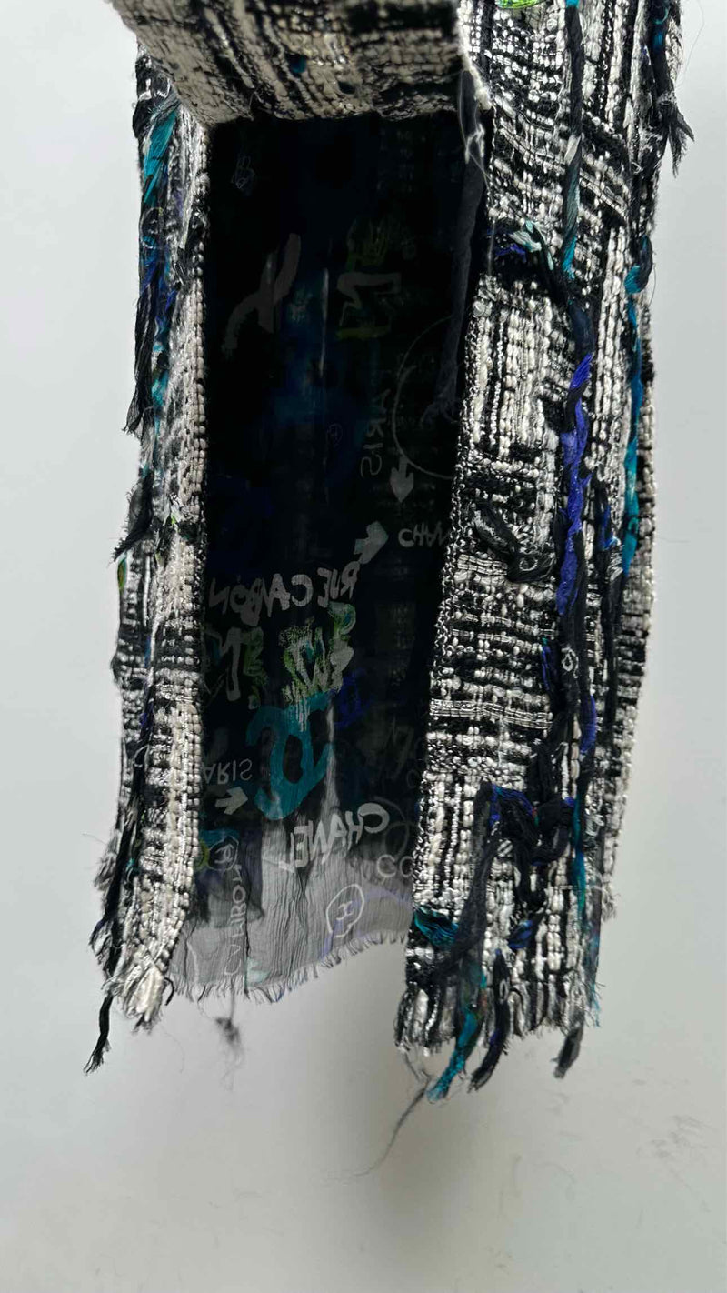 Chanel N/S Graffiti-mesh Tweed Hybrid Dress