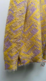 PRADA Geometric Mohair Oversized Knit Polo Sweater