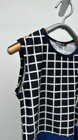 Issey Miyake N/S Plaid Hybrid Top