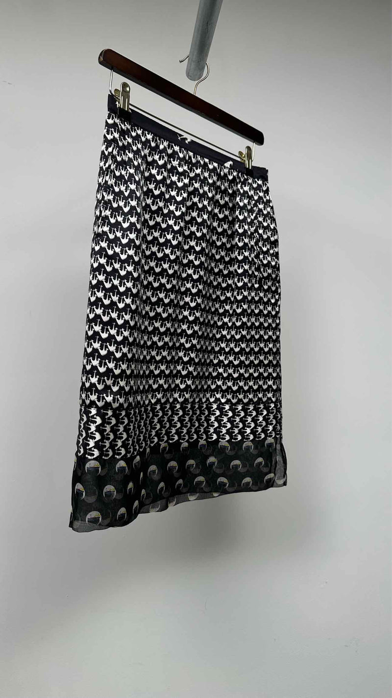 Louis Vuitton Bottom Sheer Printed Silk Skirt