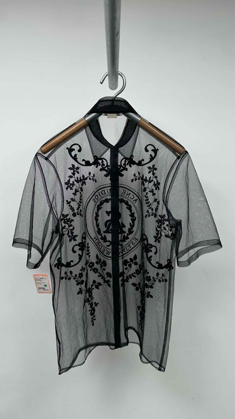 Acne Studios S/S Embroidered Mesh Shirt