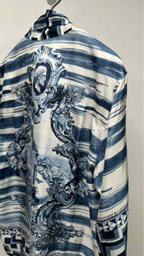 Dolce & Gabbana Half-sleeve Front-tie Printed Shirt