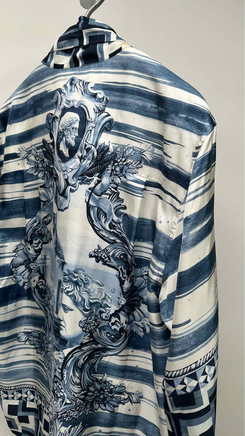 Dolce & Gabbana Half-sleeve Front-tie Printed Shirt
