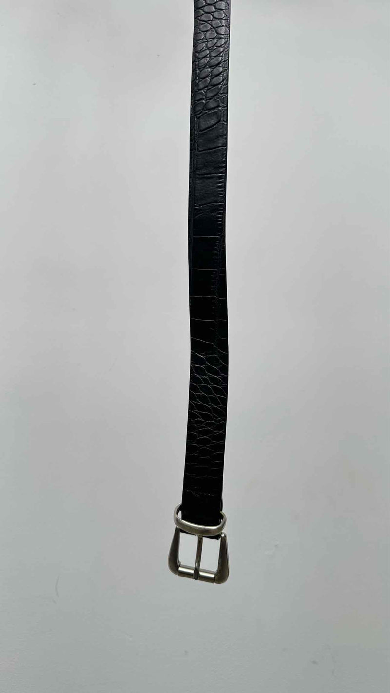 Giorgio Armani Crocodile Embossed Leather Belt
