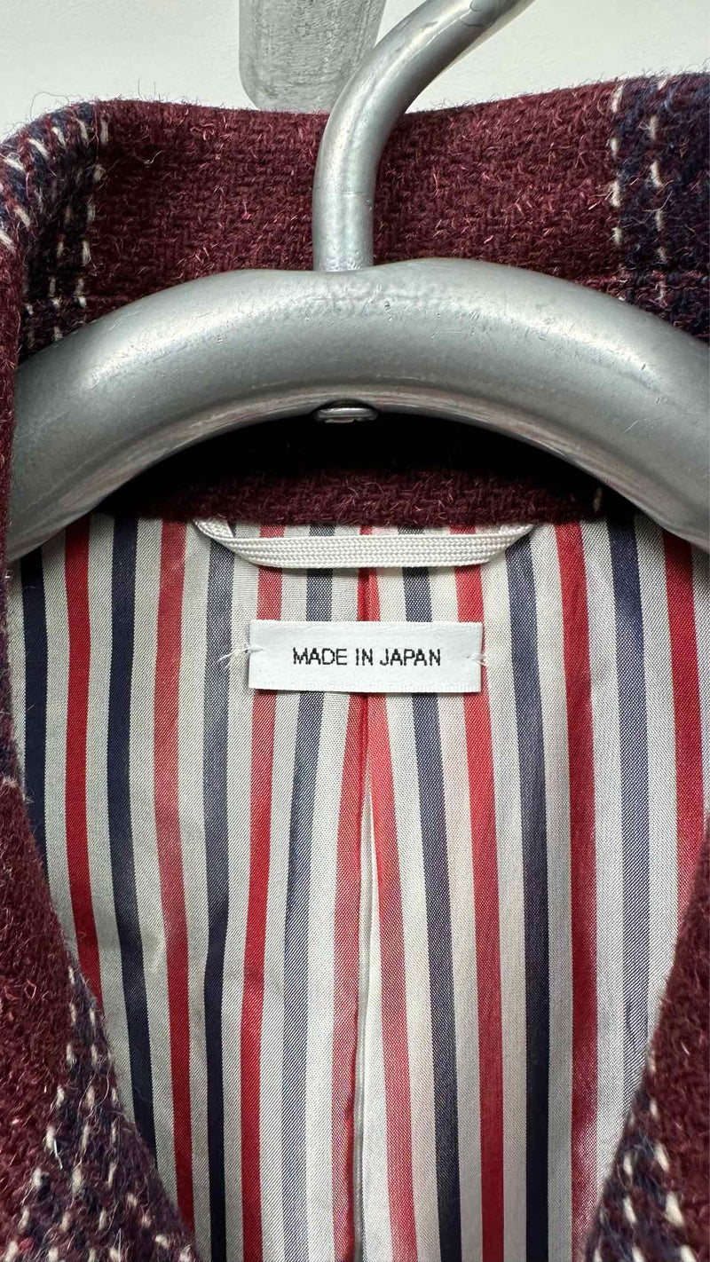 Thom Browne Double-Breats Plaid Trech Coat