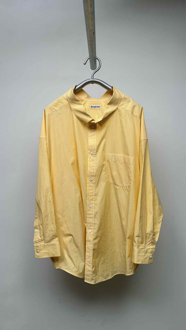 Balenciaga Back Logo Printed Oversized Stripe Shirt