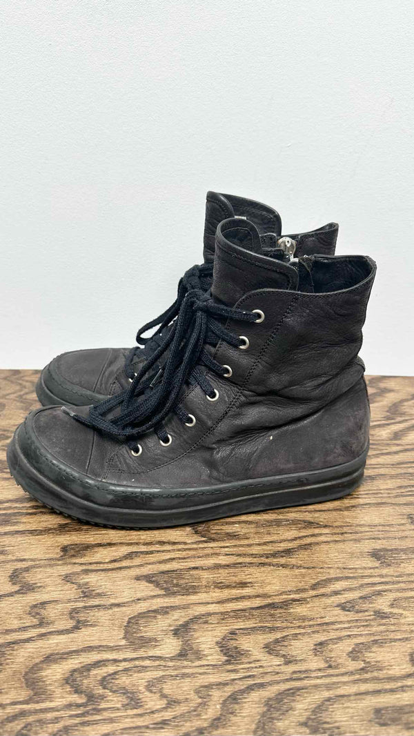 Rick Owens Agstreat Sole Leather High Sneakers
