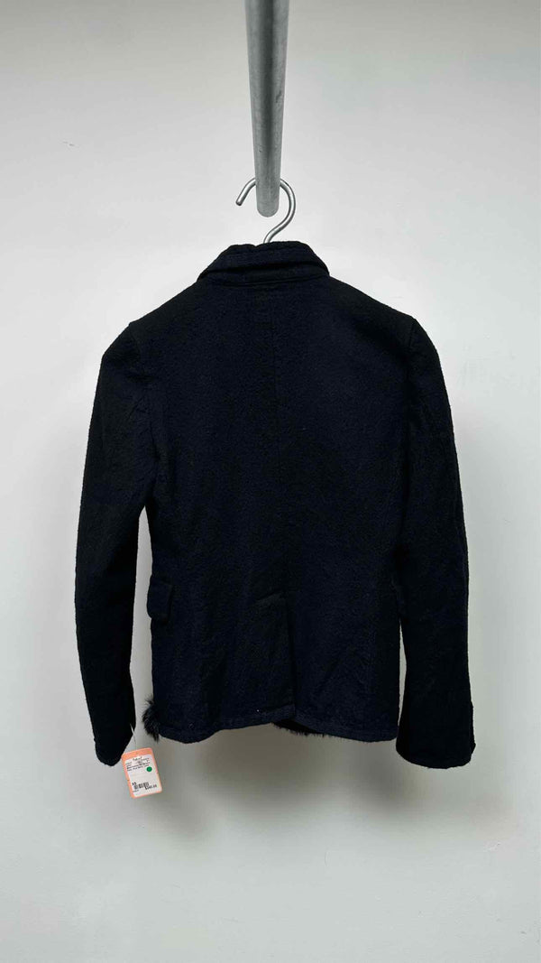 Black Comme Des Garçons Faux-Fur Wool Jacket