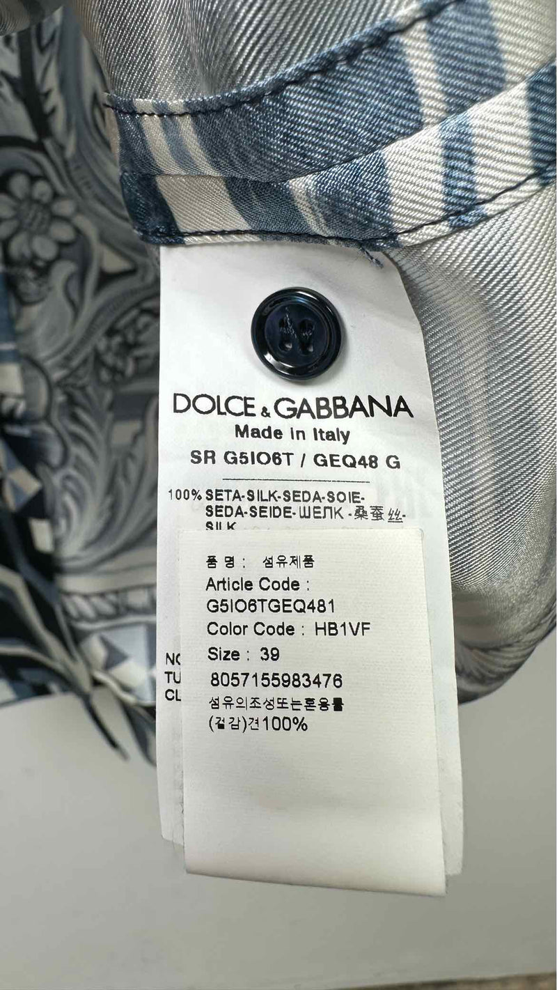 Dolce & Gabbana Half-sleeve Front-tie Printed Shirt
