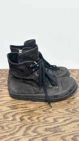 Rick Owens Agstreat Sole Leather High Sneakers