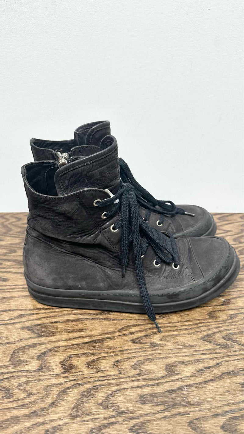 Rick Owens Agstreat Sole Leather High Sneakers