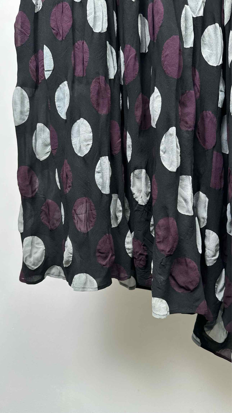 Y's Asymmetrical Polka-dot Layered Skirt