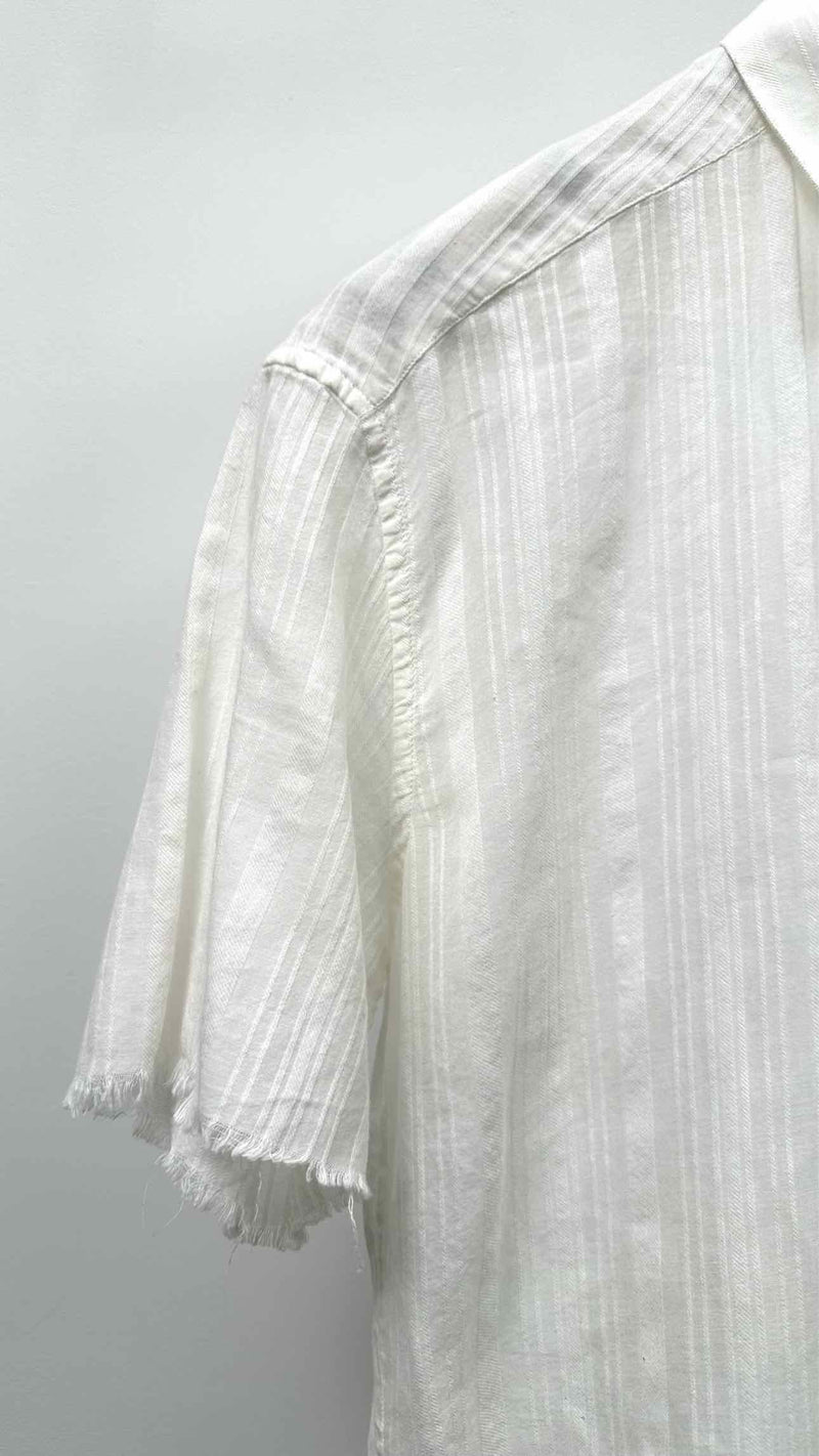 Saint Laurent S/S Raw-end Stripe Sheer Shirt