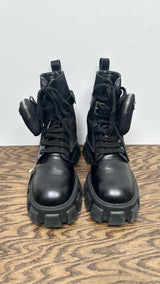 PRADA Monolith Brushed Leather Boots