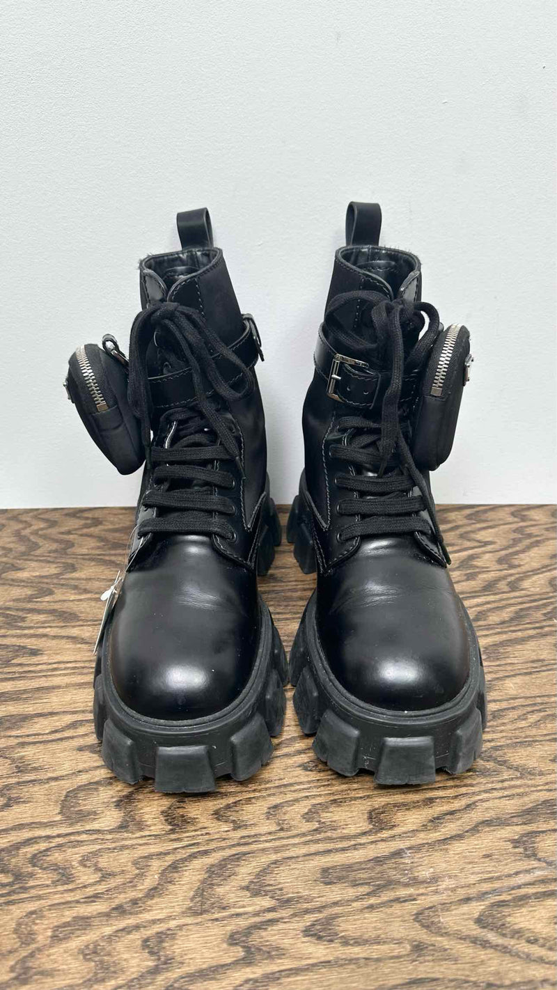 PRADA Monolith Brushed Leather Boots