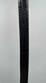 Burberry B-Buckle Croco-Embossed Leather Belt
