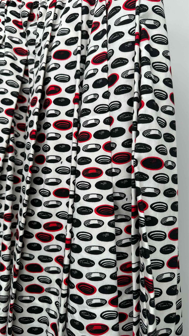 Black Comme Des Garçons Printed Pleated Easy Skirt