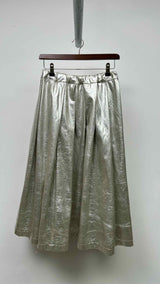 Comme Des Garcons Faux-Leather Pleated Wide Skirt