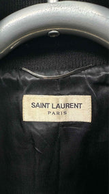 Saint Laurent Leather-trim Teddy Varsity Jacket