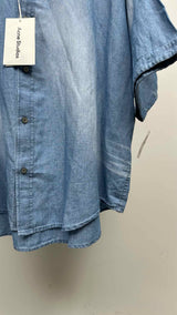 Acne Studios Back Logo Stamp Denim Linen Shirt