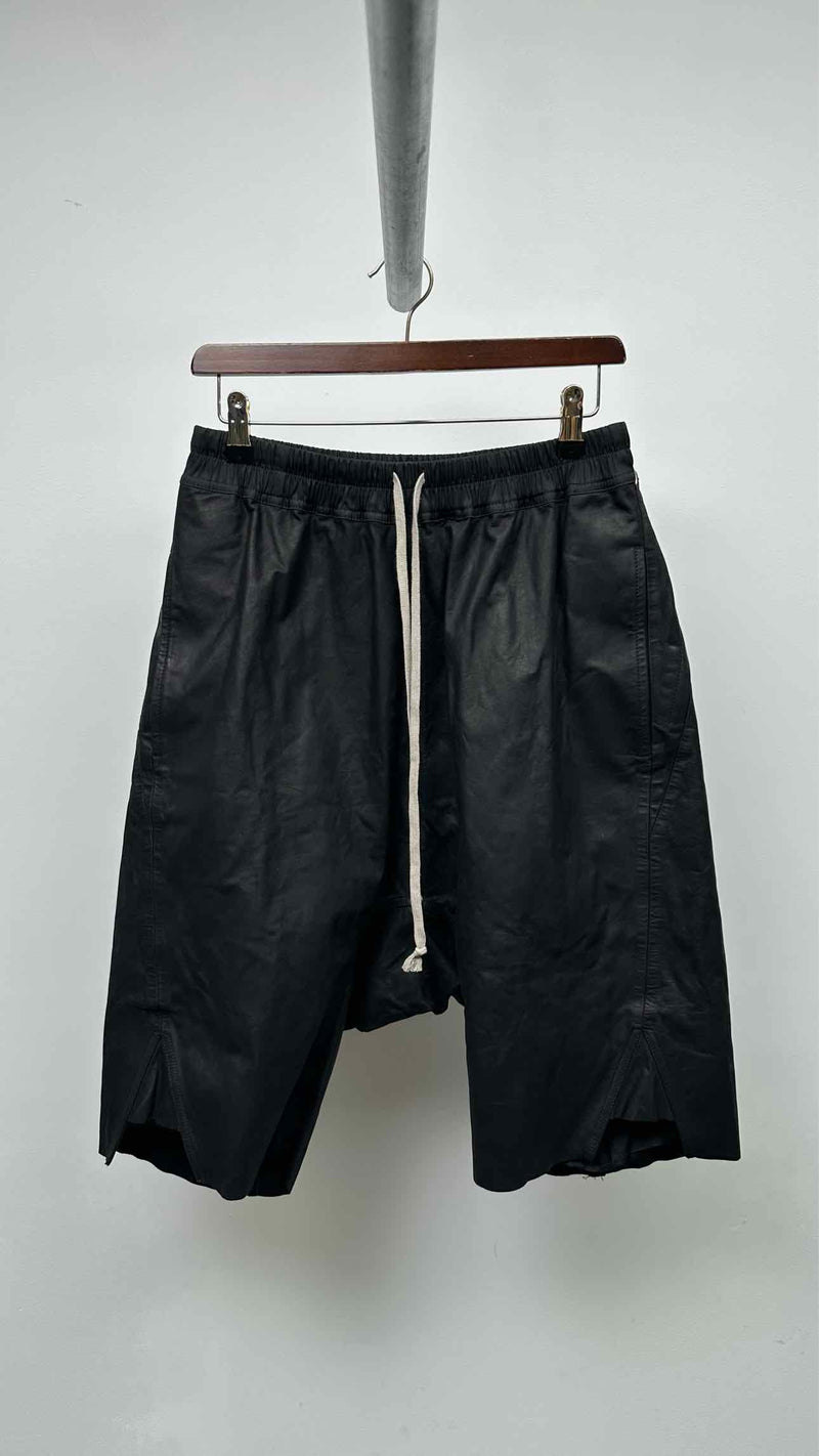 Rick Owens Basket Swingers Leather Shorts