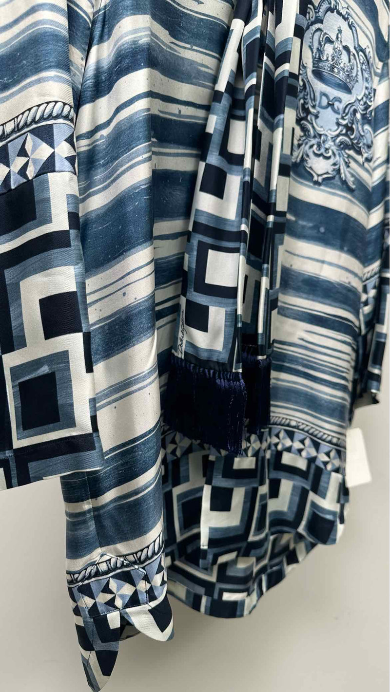 Dolce & Gabbana Half-sleeve Front-tie Printed Shirt