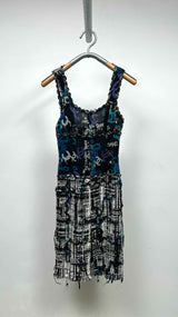 Chanel N/S Graffiti-mesh Tweed Hybrid Dress