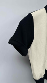 Orseund Iris S/S Front-leather Knit Top