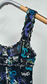 Chanel N/S Graffiti-mesh Tweed Hybrid Dress