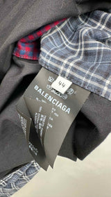 Balenciaga Plaid Color-Blocking Jacket