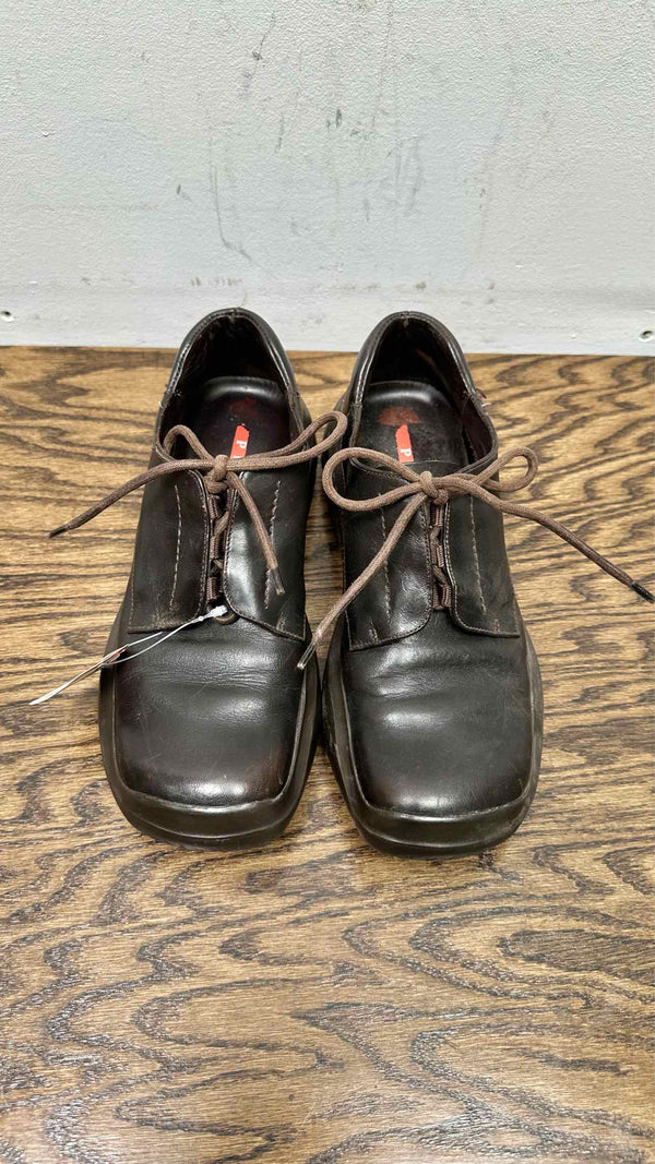 PRADA Sport Leather Square Sneakers