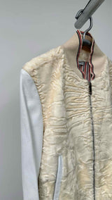 Thom Browne Karakul Letaher Varsity Jacket