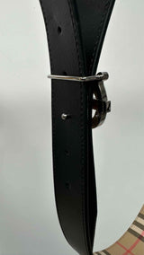 Burberry Reversible Plaid Leather Belt