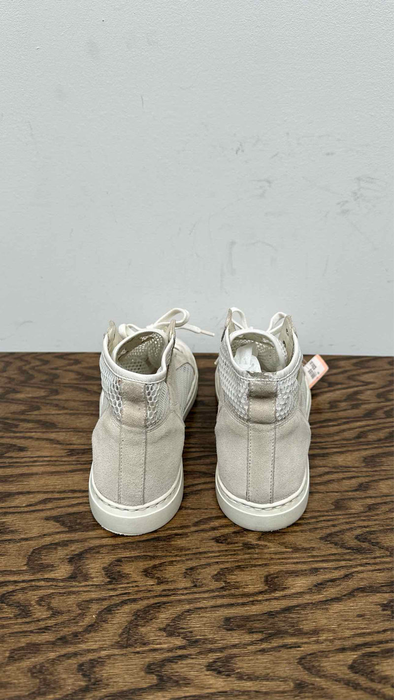 Chanel CC Logo Suede Mesh High-Top Sneakers