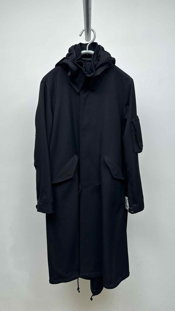 Yohji Yamamoto Pour Homme Wool Gabadine Hooded Mods Coat