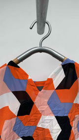 Issey Miyake S/S Asymmetrical Geometric Strech Pleats Top