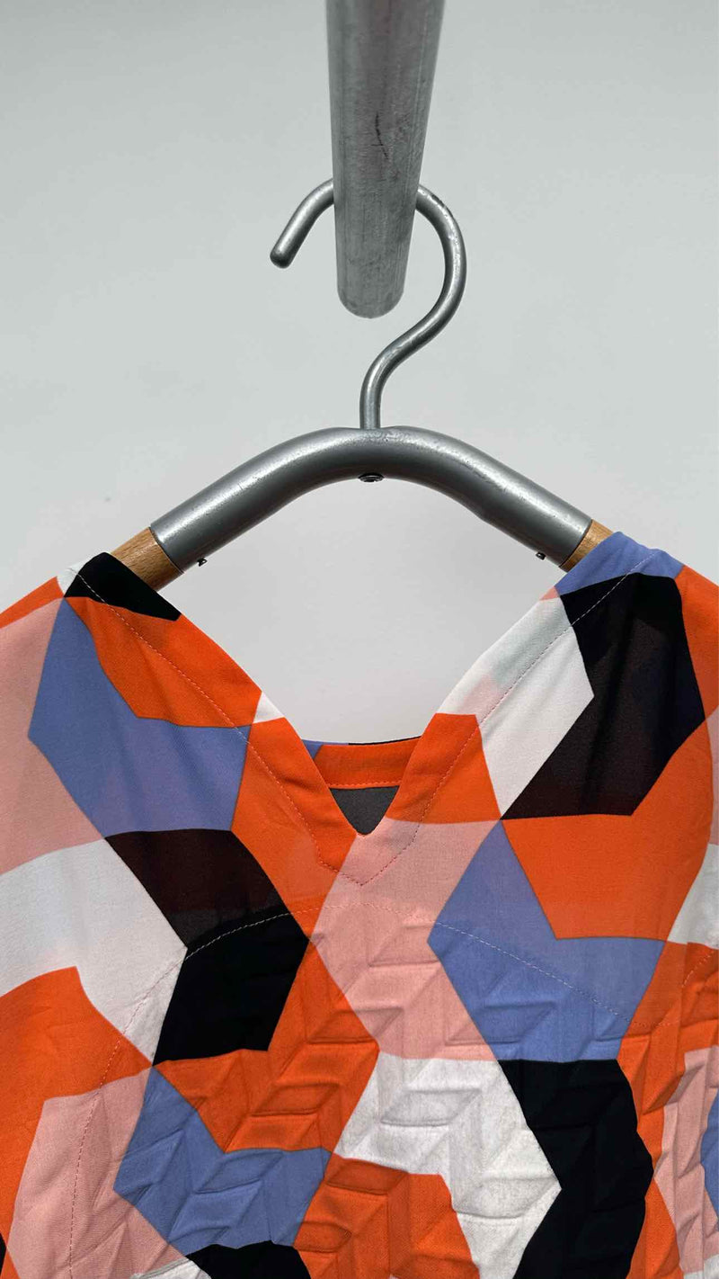 Issey Miyake S/S Asymmetrical Geometric Strech Pleats Top