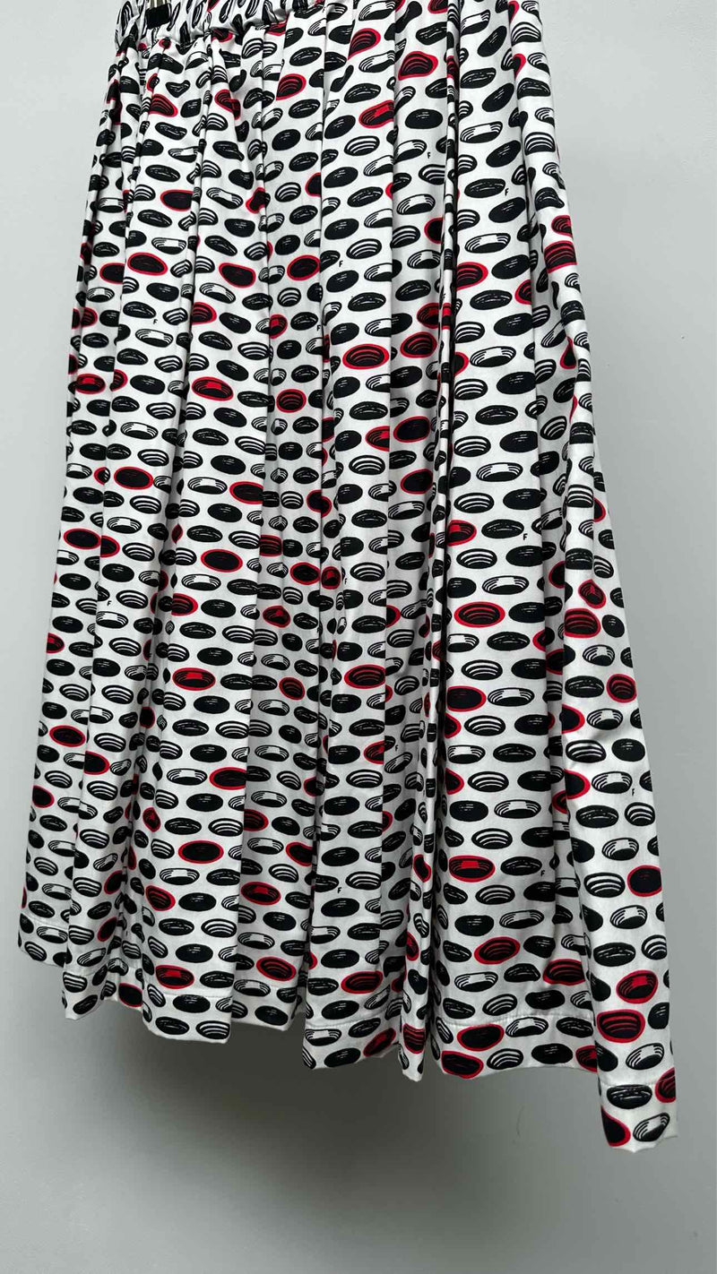 Black Comme Des Garçons Printed Pleated Easy Skirt