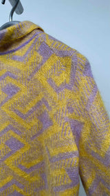 PRADA Geometric Mohair Oversized Knit Polo Sweater
